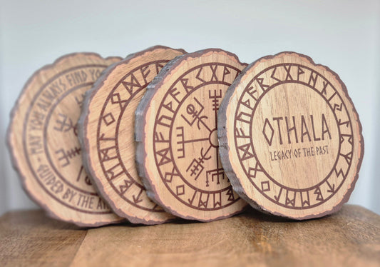 Set of 4 Norse Mythology Wood Slice Coasters