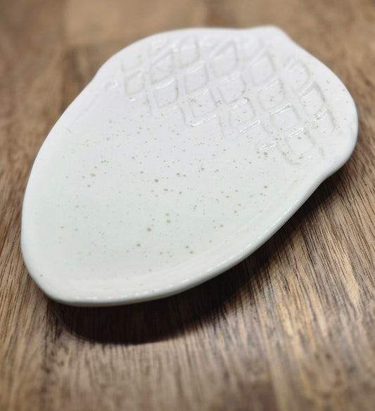 White Autumn Acorn Trinket Dish