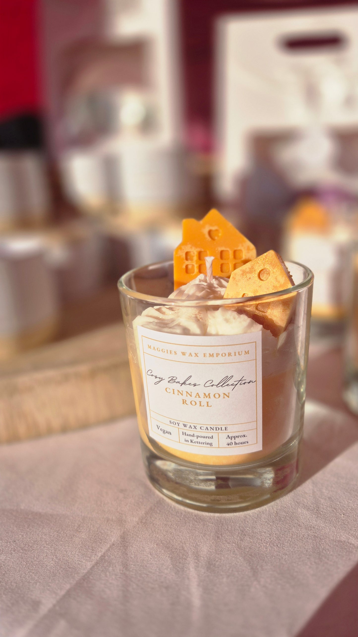 Whipped Cinnamon Roll  Glass Candle
