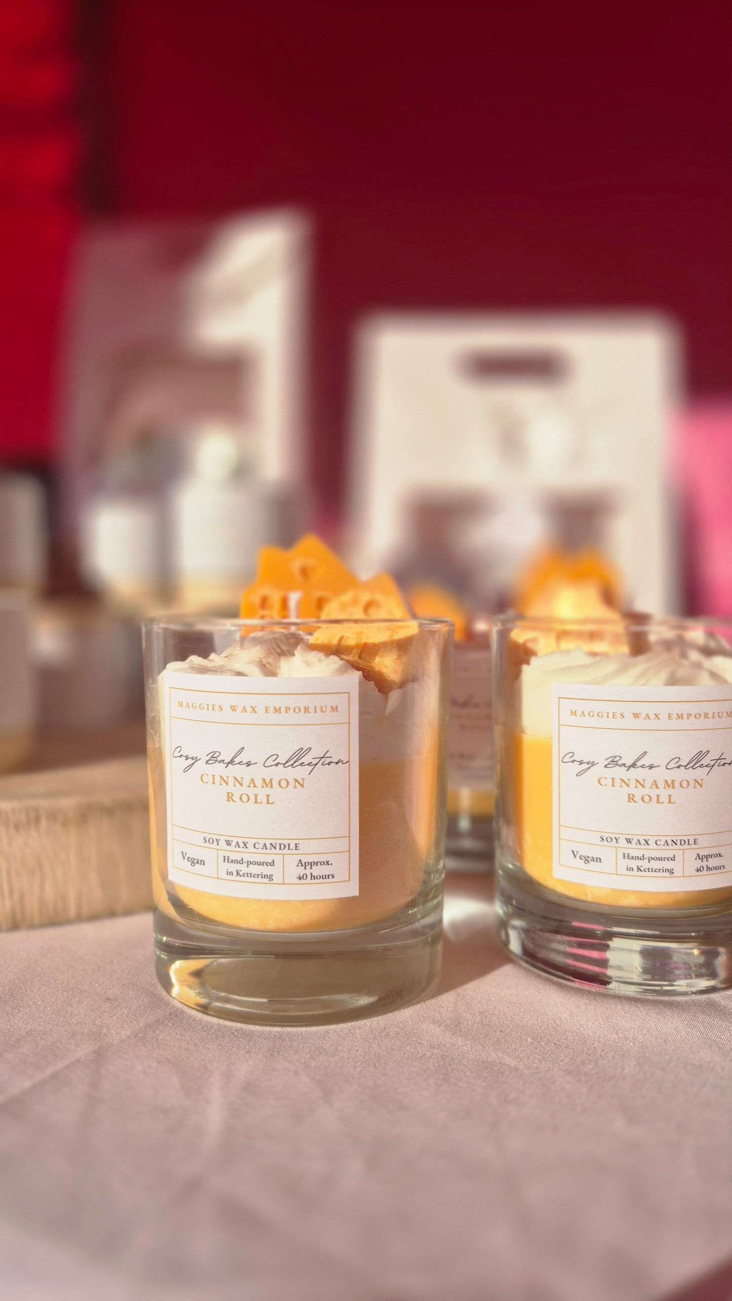 Whipped Cinnamon Roll  Glass Candle