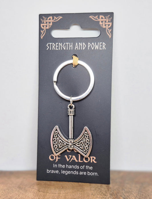 Strength and Power Axe of Valor Keyring