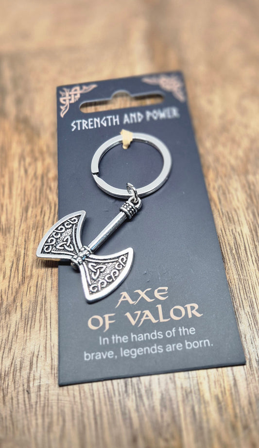 Strength and Power Axe of Valor Keyring
