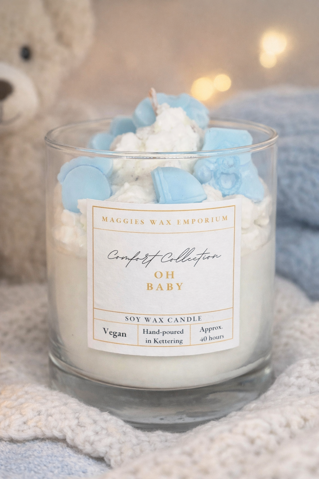 Oh Baby - Whipped Soy Glass Candle (Blue)