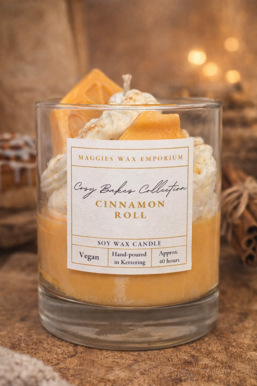 Cinnamon Roll - Whipped Soy Glass Candle