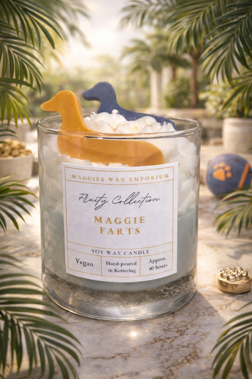 Maggie Farts - Whipped Soy Dachshund Dog Glass Candle