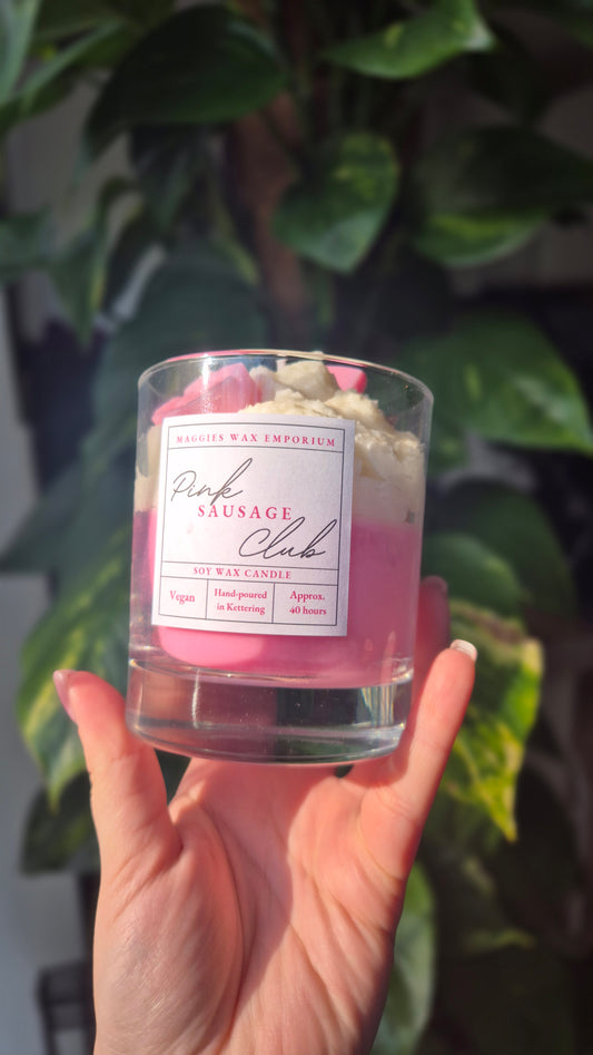 Pink Sausage Club - Whipped Soy Dachshund Dog Glass Candle