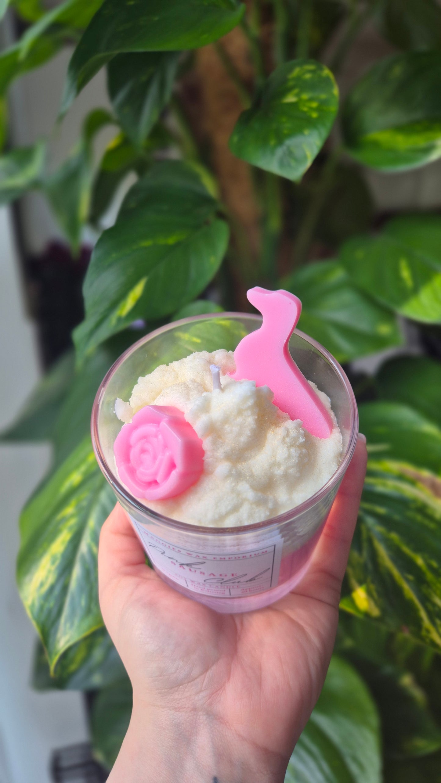 Pink Sausage Club - Whipped Soy Dachshund Dog Glass Candle