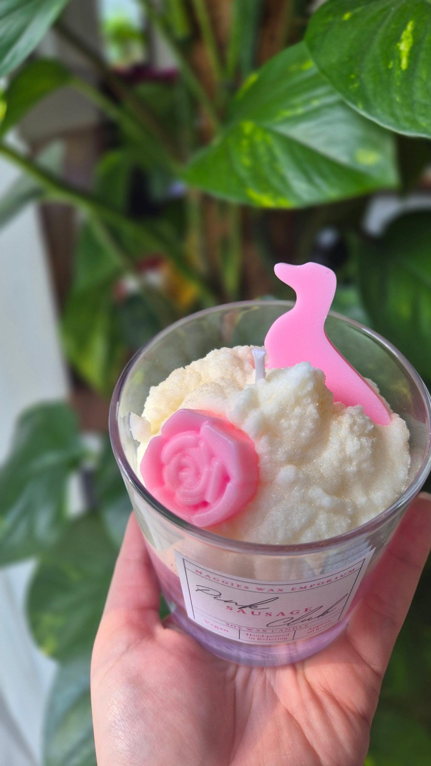 Pink Sausage Club - Whipped Soy Dachshund Dog Glass Candle