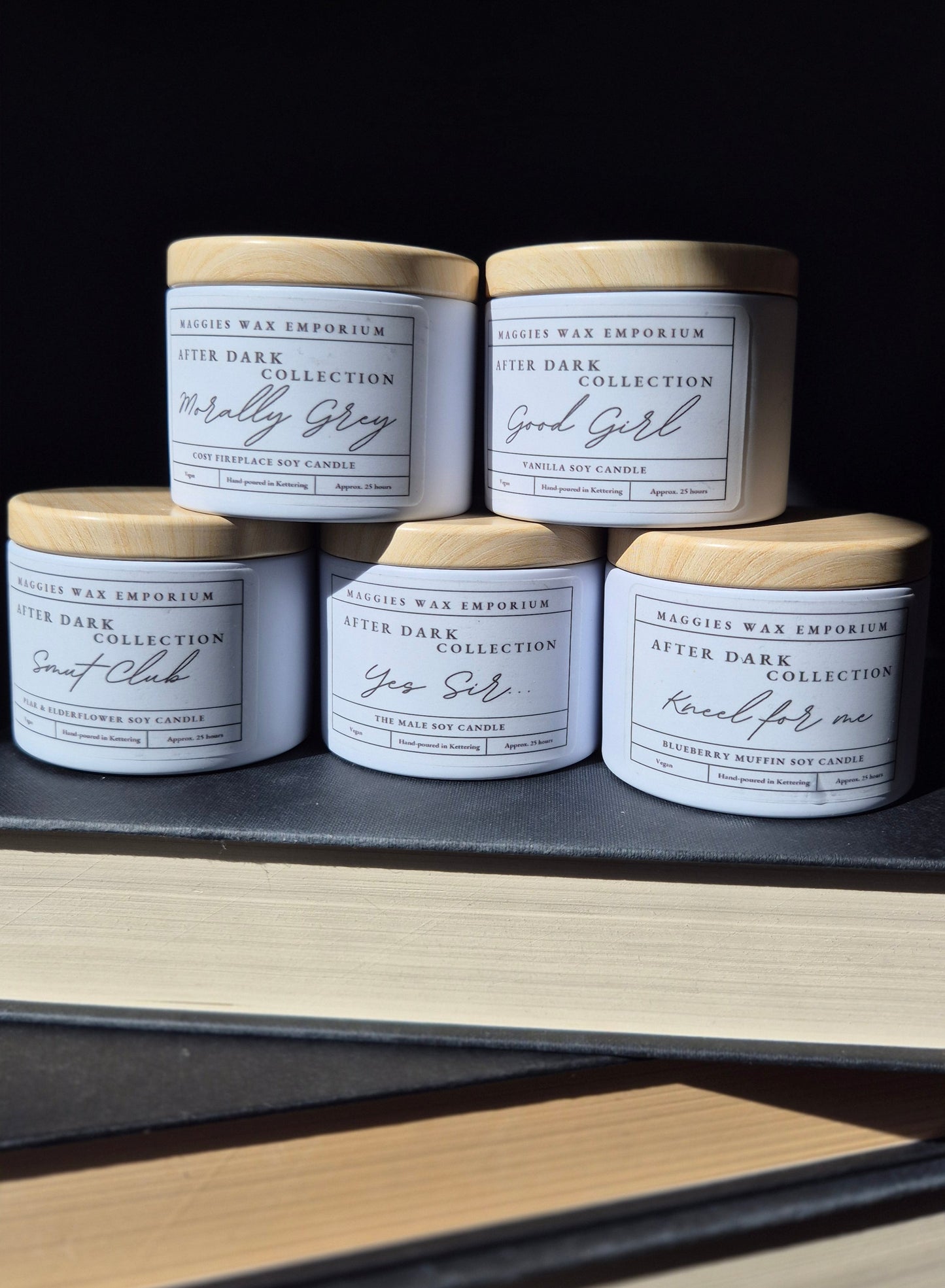 Morally Grey Cosy Fireplace Small Soy Candle - After Dark Collection