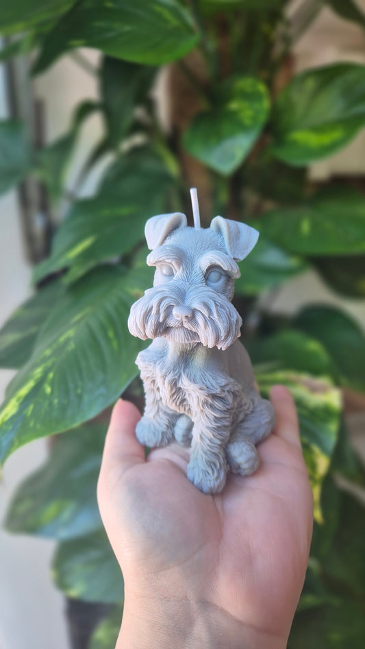 Schnauzer Pillar Candle Unscented