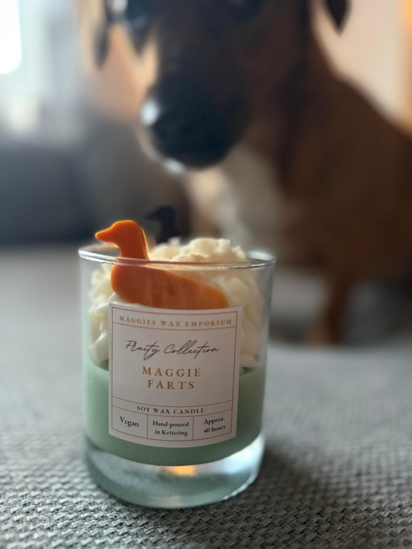 Maggie Farts - Whipped Soy Dachshund Dog Glass Candle