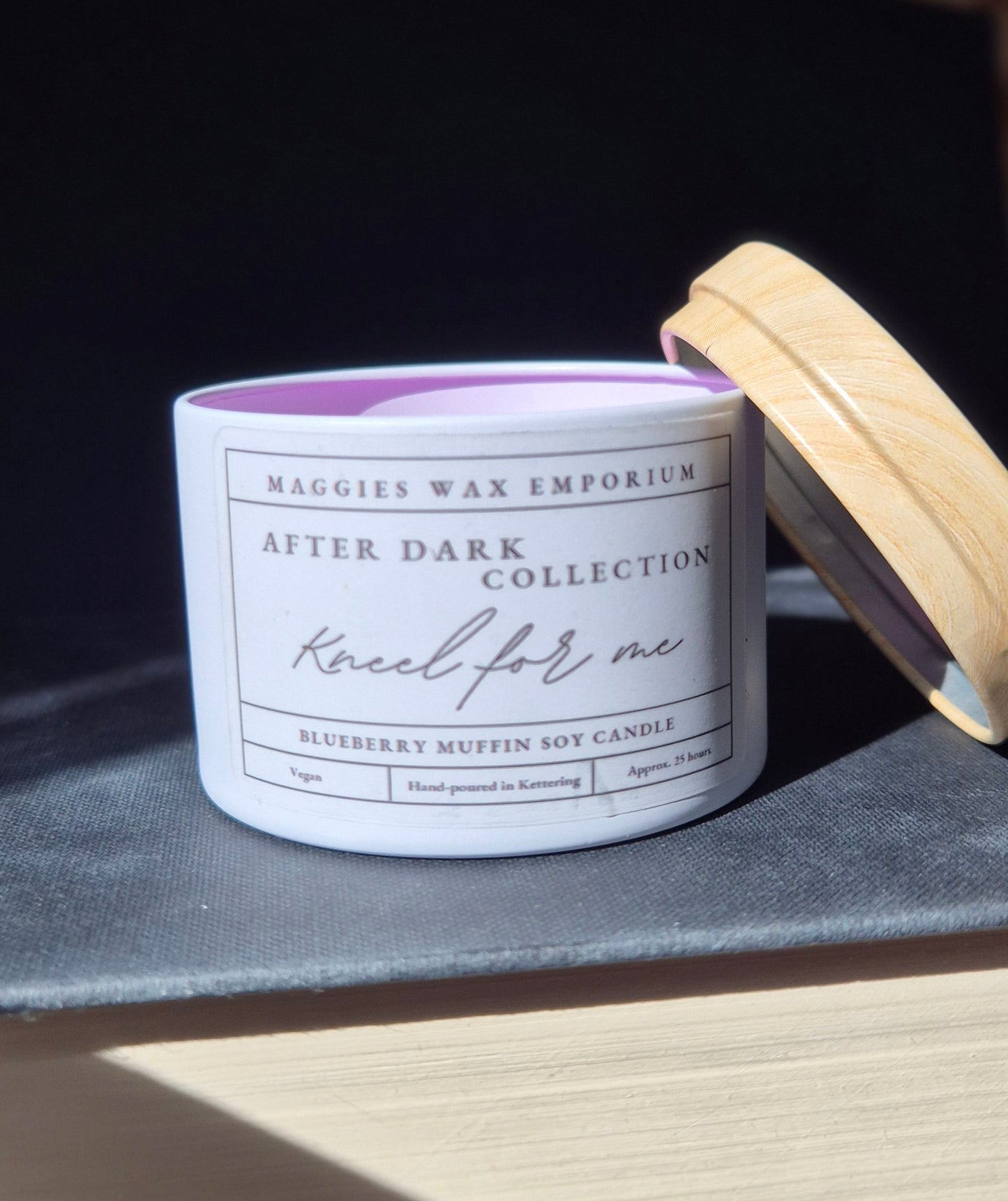 Kneel for Me Blueberry Muffin Small Tin Candle - After Dark Collection