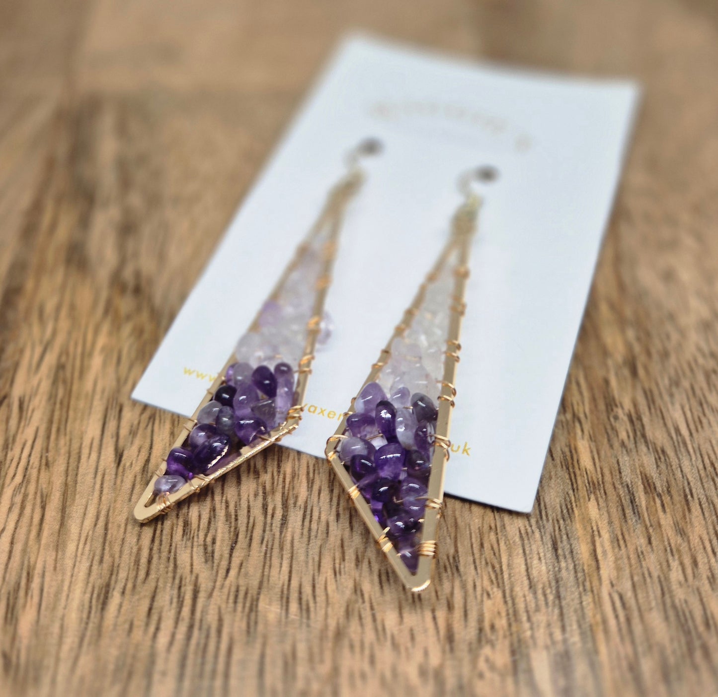 Amethyst Stone Drop Earrings – Purple