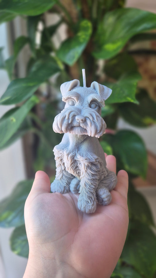 Schnauzer Pillar Candle Unscented